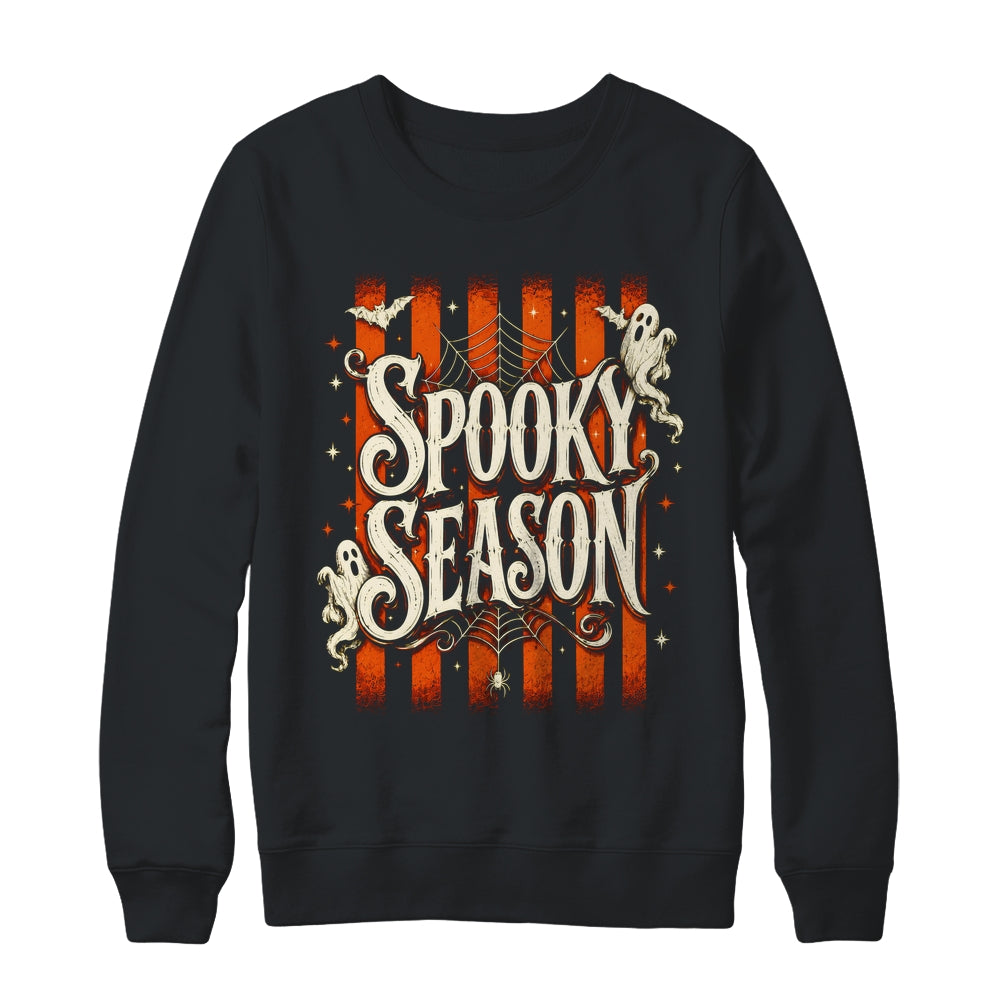 Stripes Spooky Season Halloween Ghost Bat Men Women Shirt & Sweatshirt | siriusteestore
