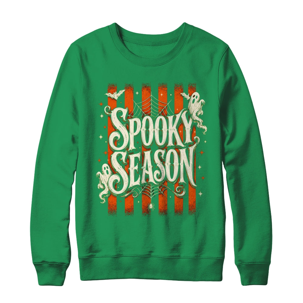 Stripes Spooky Season Halloween Ghost Bat Men Women Shirt & Sweatshirt | siriusteestore