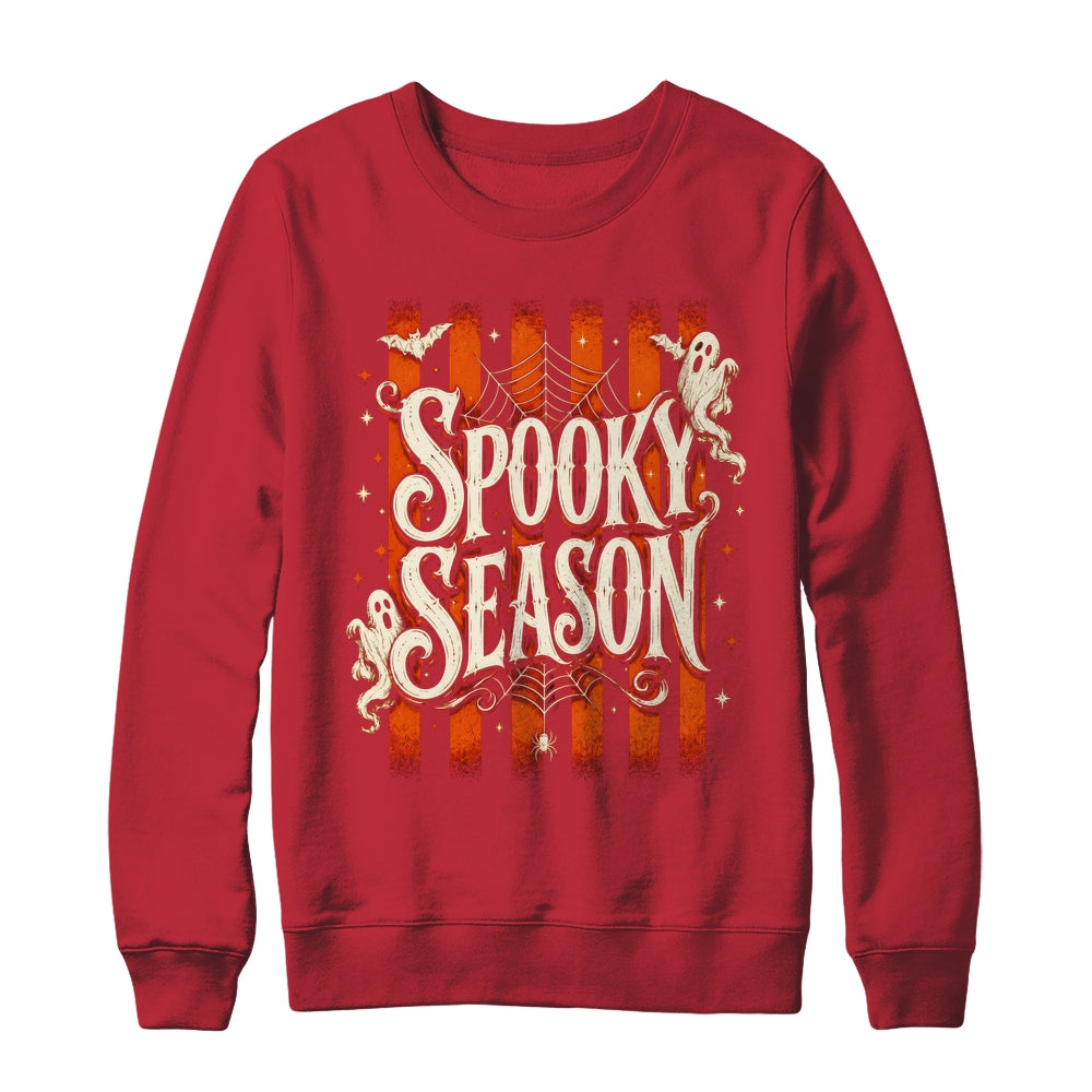 Stripes Spooky Season Halloween Ghost Bat Men Women Shirt & Sweatshirt | siriusteestore