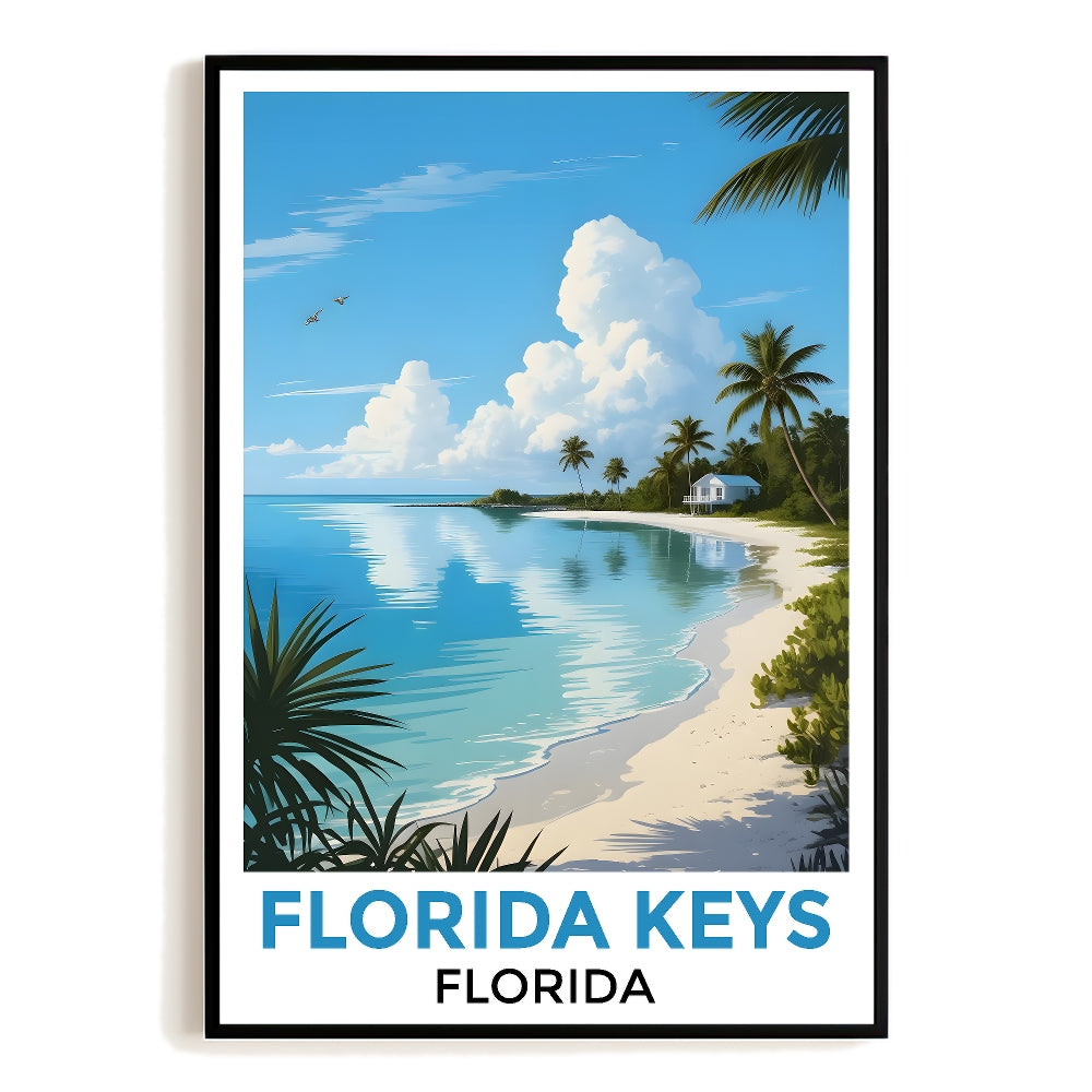 Stunning Florida Keys Coastal Beach Poster Tropical Home Decor And Travel Souvenir Landscape Wall Art Painting Print Ideal For Living Room Office Bedroom Decor Unframed | siriusteestore