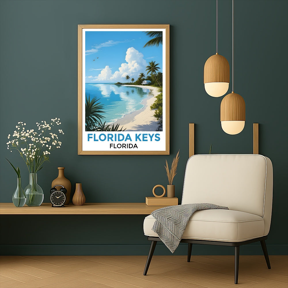 Stunning Florida Keys Coastal Beach Poster Tropical Home Decor And Travel Souvenir Landscape Wall Art Painting Print Ideal For Living Room Office Bedroom Decor Unframed | siriusteestore