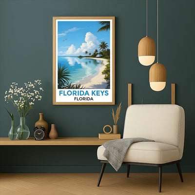 Stunning Florida Keys Coastal Beach Poster Tropical Home Decor And Travel Souvenir Landscape Wall Art Painting Print Ideal For Living Room Office Bedroom Decor Unframed | siriusteestore