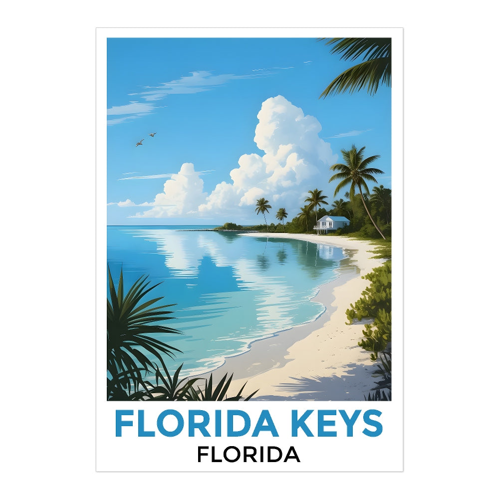 Stunning Florida Keys Coastal Beach Poster Tropical Home Decor And Travel Souvenir Landscape Wall Art Painting Print Ideal For Living Room Office Bedroom Decor Unframed | siriusteestore