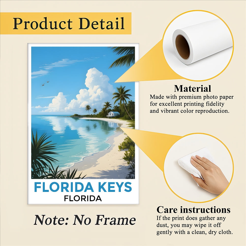 Stunning Florida Keys Coastal Beach Poster Tropical Home Decor And Travel Souvenir Landscape Wall Art Painting Print Ideal For Living Room Office Bedroom Decor Unframed | siriusteestore