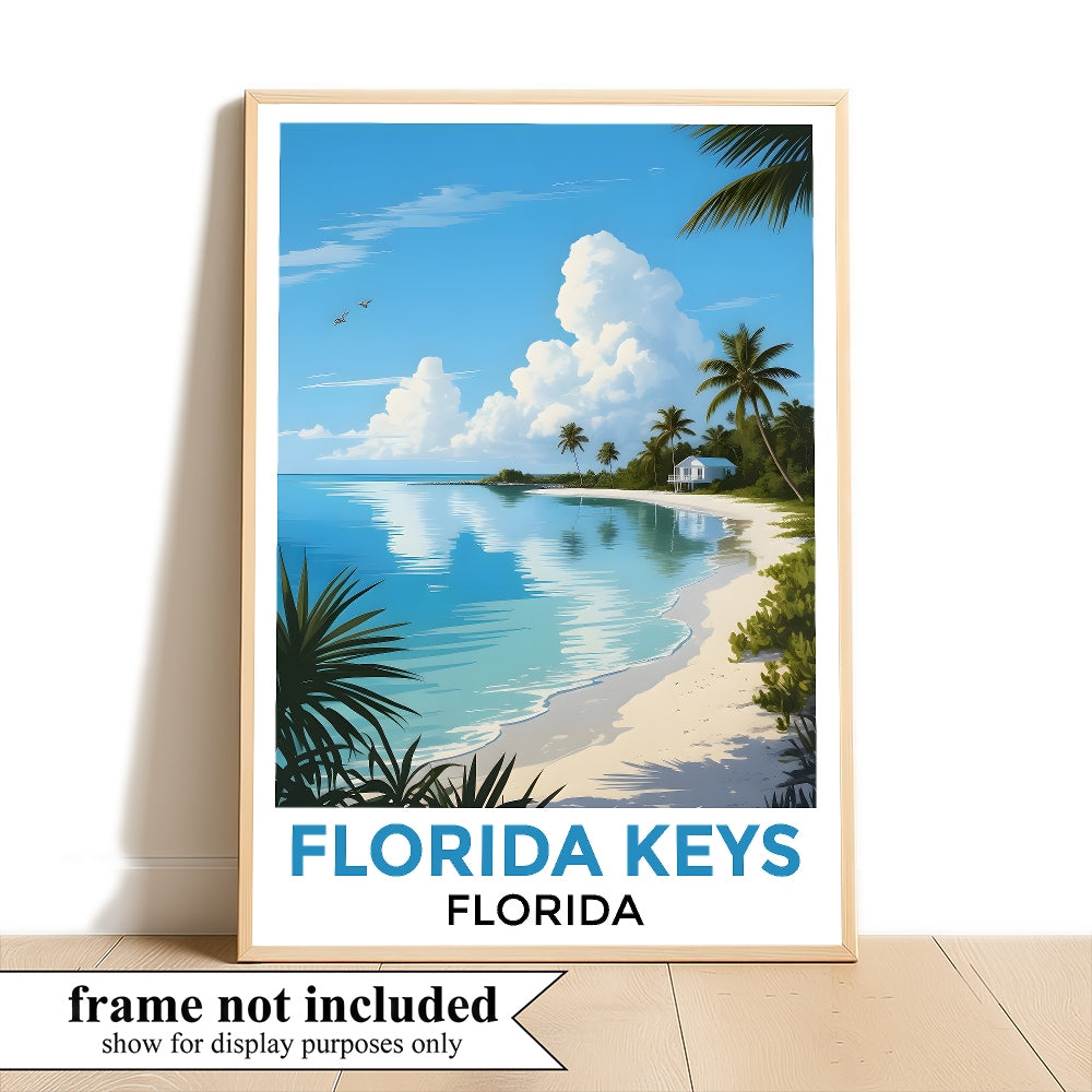 Stunning Florida Keys Coastal Beach Poster Tropical Home Decor And Travel Souvenir Landscape Wall Art Painting Print Ideal For Living Room Office Bedroom Decor Unframed | siriusteestore