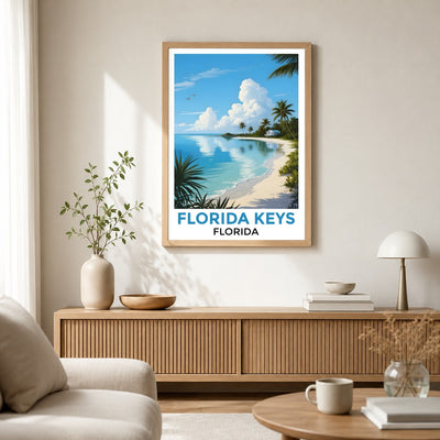 Stunning Florida Keys Coastal Beach Poster Tropical Home Decor And Travel Souvenir Landscape Wall Art Painting Print Ideal For Living Room Office Bedroom Decor Unframed | siriusteestore