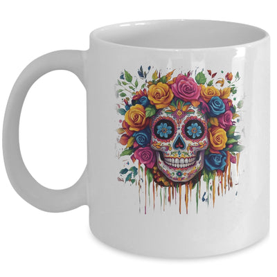 Sugar Skull Black White Image Day Dead Dios De Los Muertos Mug | siriusteestore