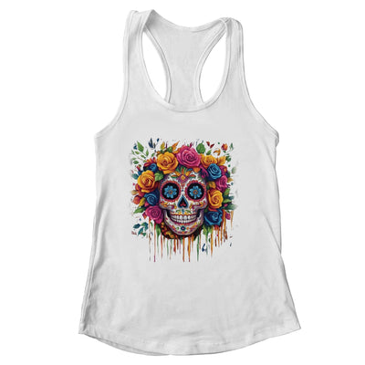 Sugar Skull Black White Image Day Dead Dios De Los Muertos Shirt & Tank Top | siriusteestore