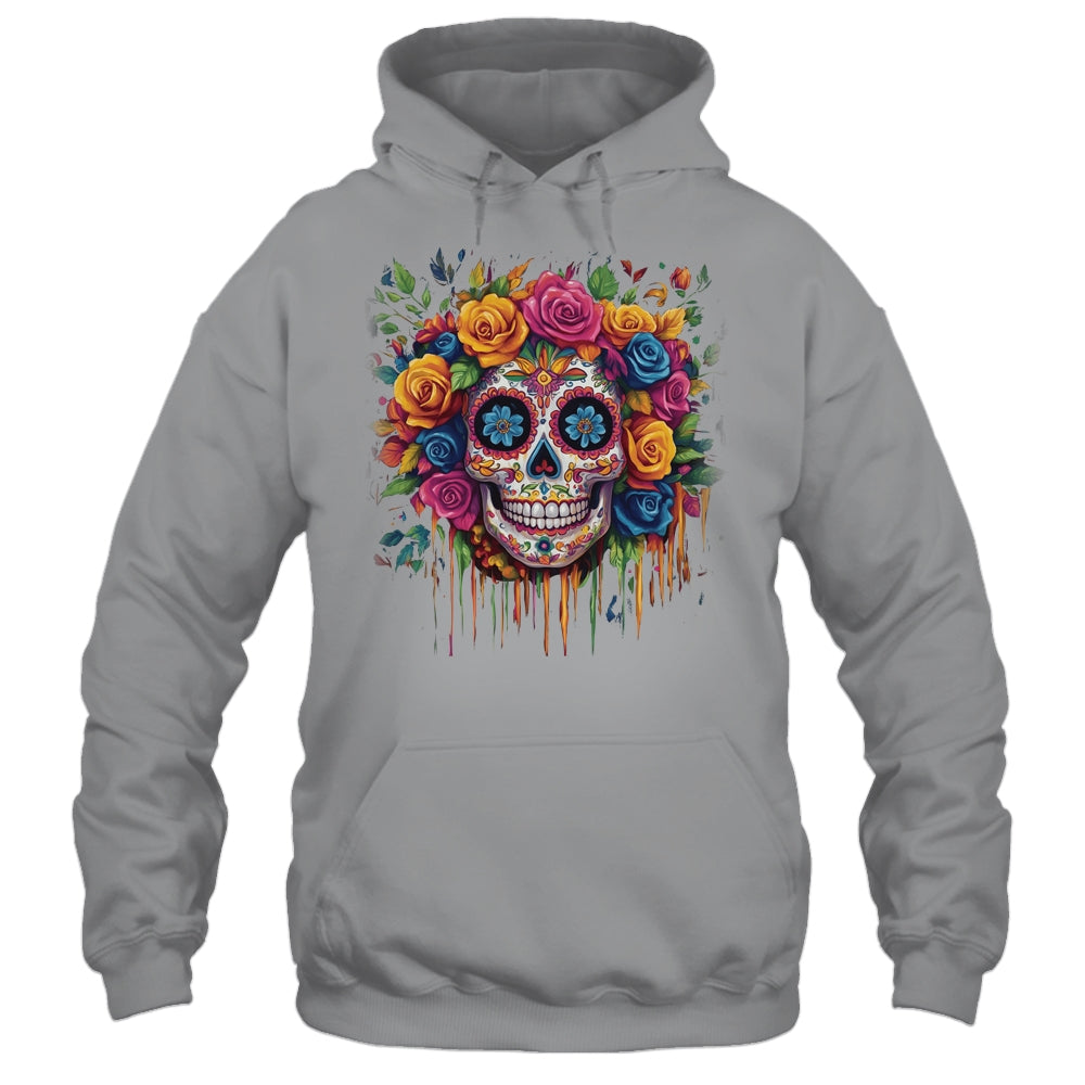 Sugar Skull Black White Image Day Dead Dios De Los Muertos Shirt & Tank Top | siriusteestore