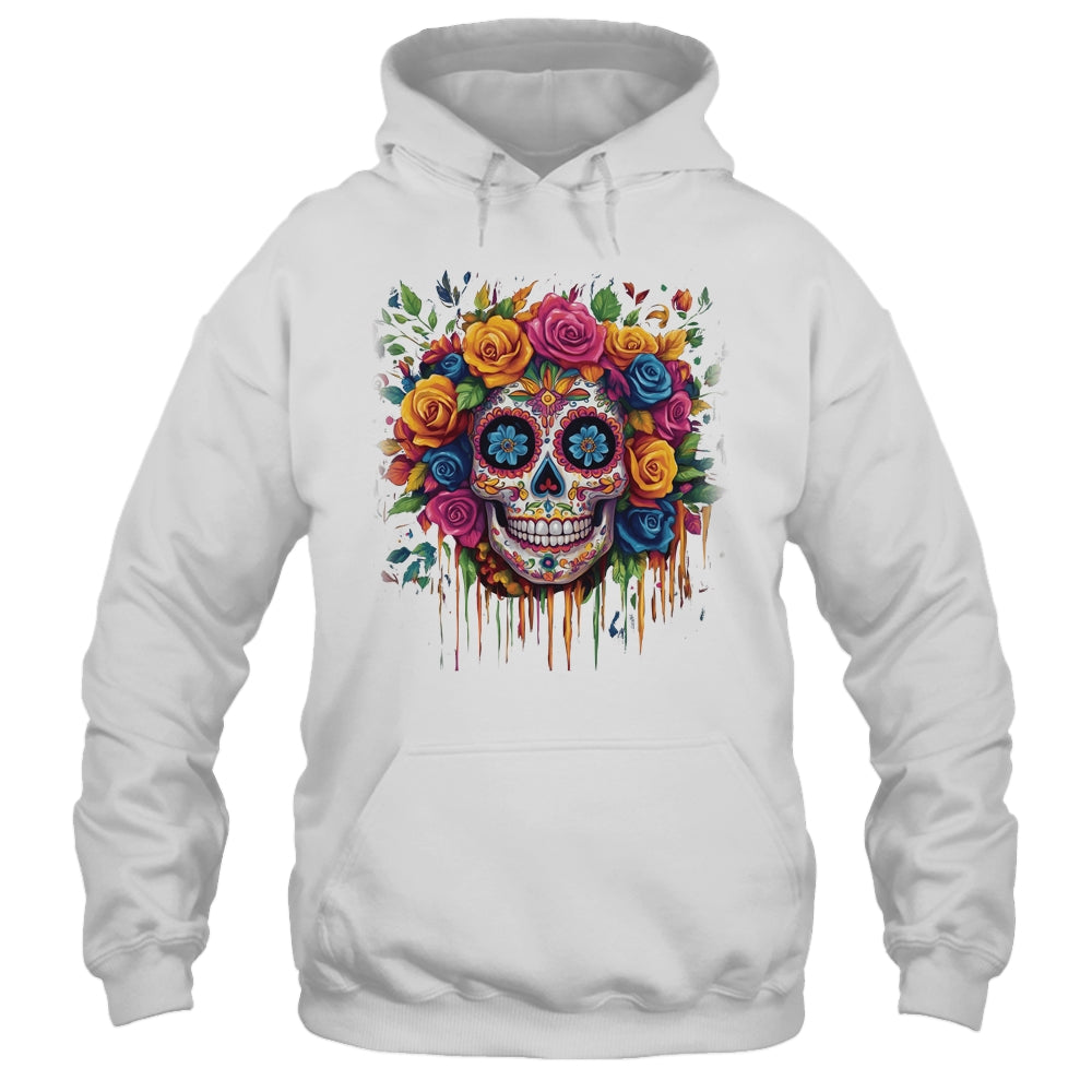 Sugar Skull Black White Image Day Dead Dios De Los Muertos Shirt & Tank Top | siriusteestore