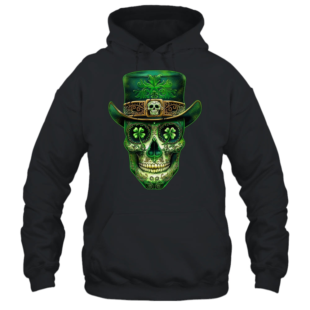 Sugar Skull Saint Patricks Day Of Dead Leprechaun Men Women Shirt & Hoodie | siriusteestore