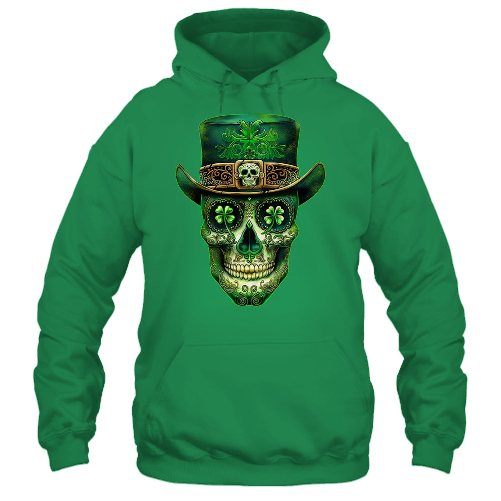 Sugar Skull Saint Patricks Day Of Dead Leprechaun Men Women Shirt & Hoodie | siriusteestore