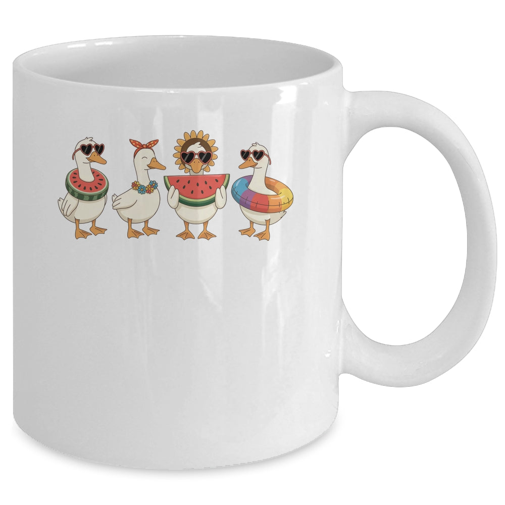 Summer Goose Hello Summer Vibes Goose Lover Beach Vacation Mug | siriusteestore