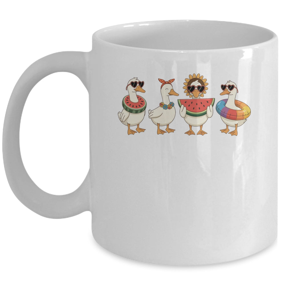 Summer Goose Hello Summer Vibes Goose Lover Beach Vacation Mug | siriusteestore
