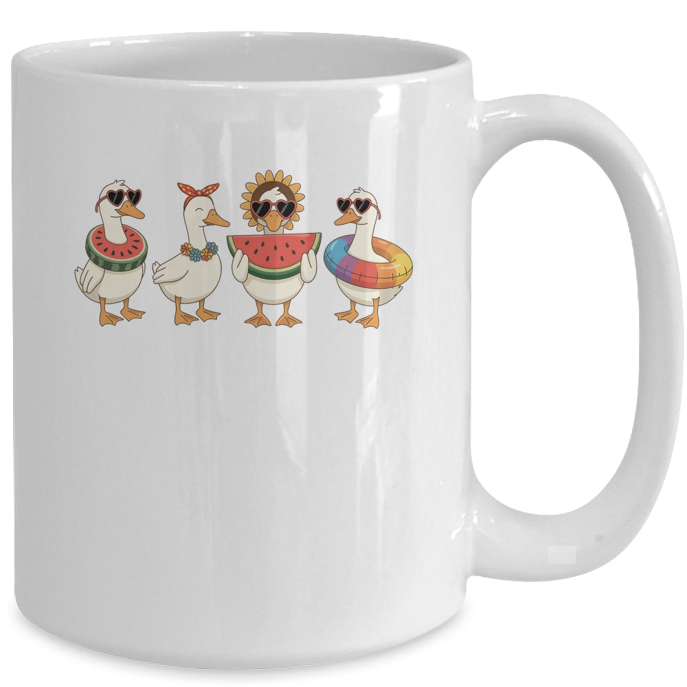 Summer Goose Hello Summer Vibes Goose Lover Beach Vacation Mug | siriusteestore