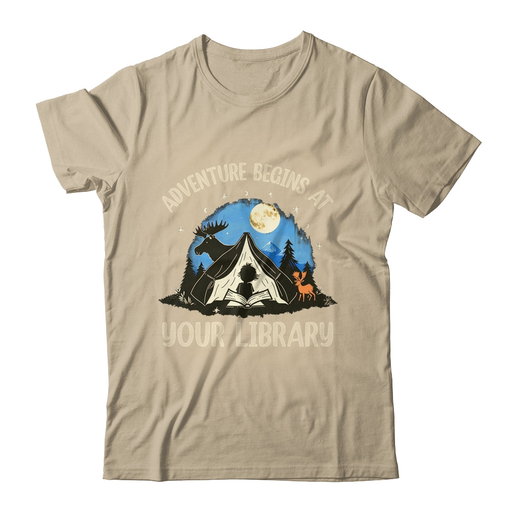 Summer Reading Program 2024 Adventure Begins Library Camping Shirt & Tank Top | siriusteestore