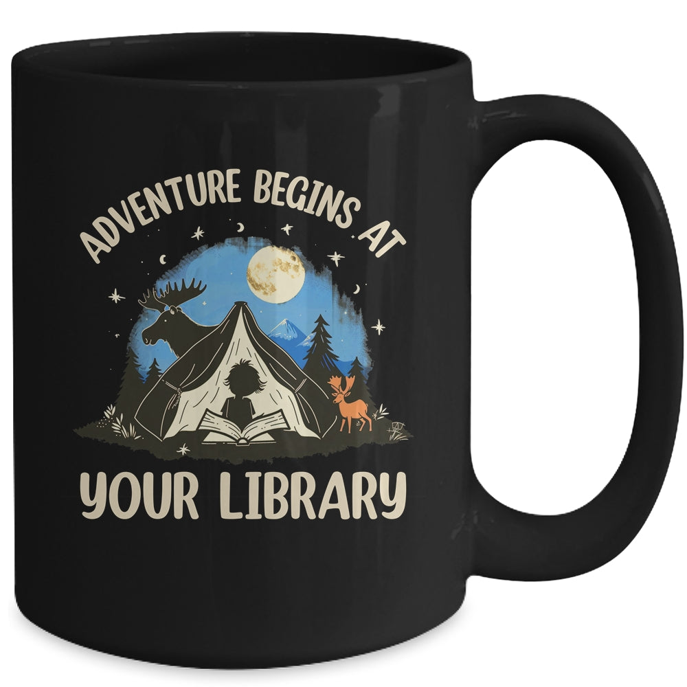 Summer Reading Program 2024 Adventure Begins Library Camping Mug | siriusteestore