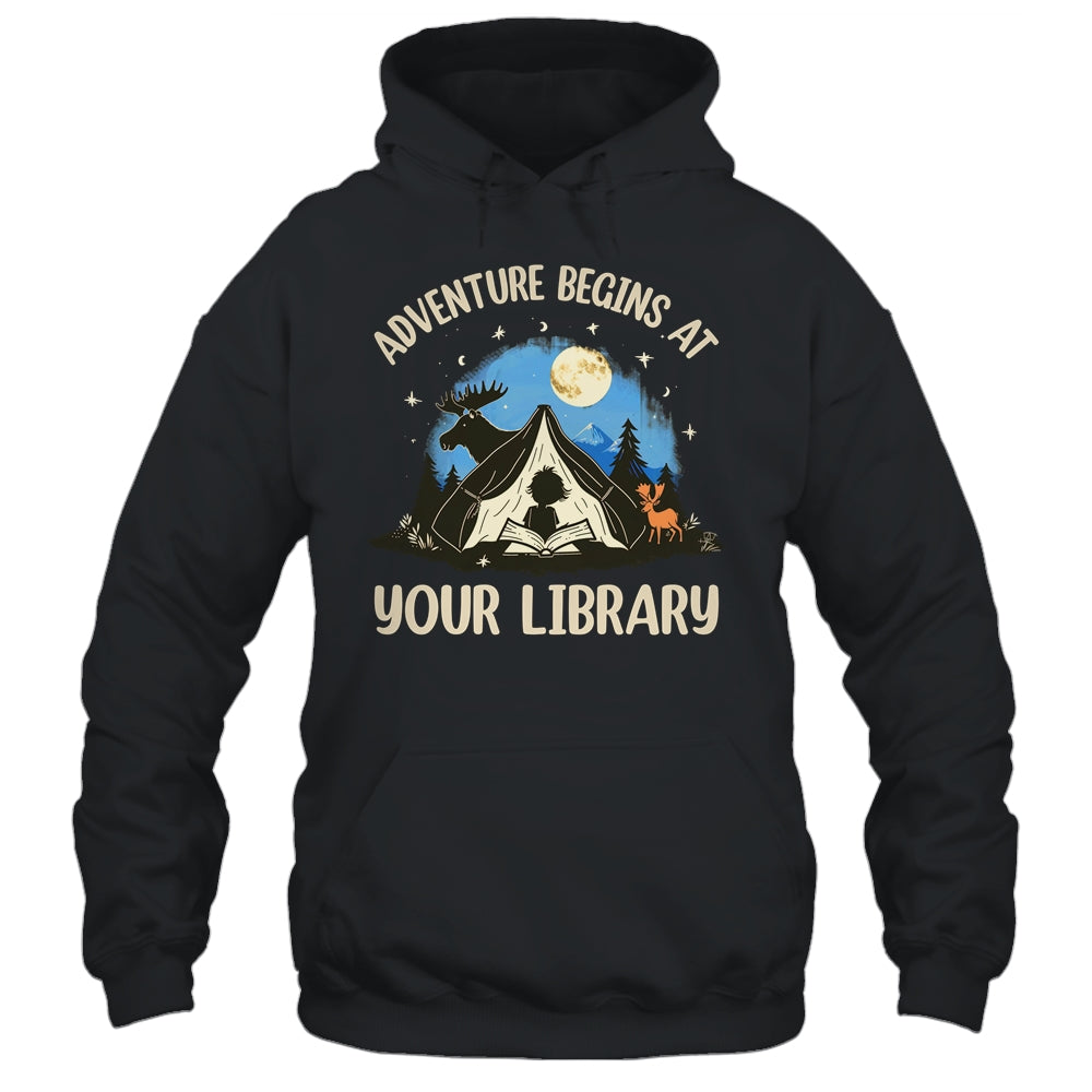 Summer Reading Program 2024 Adventure Begins Library Camping Shirt & Tank Top | siriusteestore