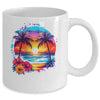 Summer Vacation Beach Palm Trees Hibiscus Flowers Sunset Mug | siriusteestore