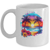 Summer Vacation Beach Palm Trees Hibiscus Flowers Sunset Mug | siriusteestore
