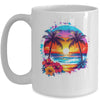Summer Vacation Beach Palm Trees Hibiscus Flowers Sunset Mug | siriusteestore