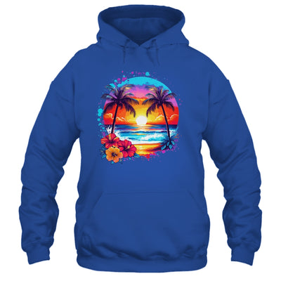 Summer Vacation Beach Palm Trees Hibiscus Flowers Sunset Shirt & Tank Top | siriusteestore