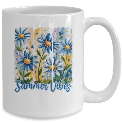 Summer Vibes Blue Floral Summer Women Wildflower Graphic Mug | siriusteestore
