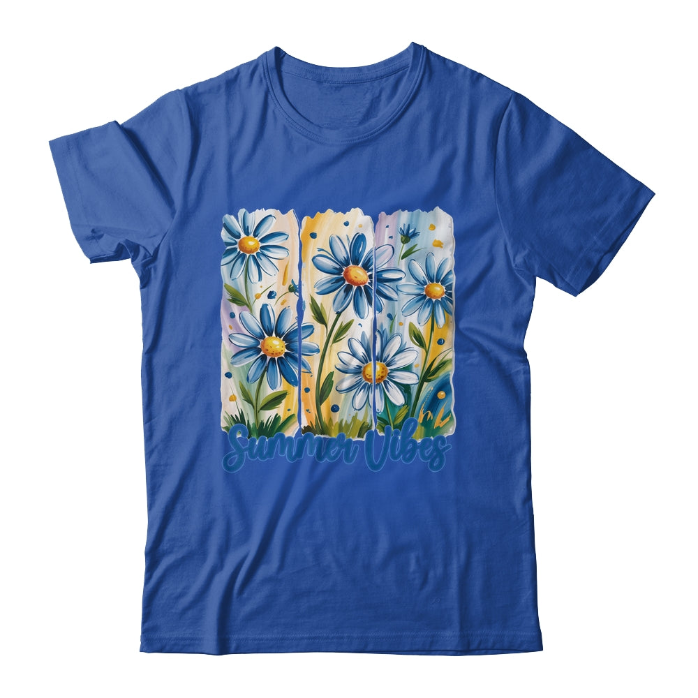 Summer Vibes Blue Floral Summer Women Wildflower Graphic Shirt & Tank Top | siriusteestore