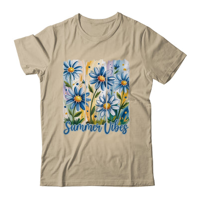 Summer Vibes Blue Floral Summer Women Wildflower Graphic Shirt & Tank Top | siriusteestore