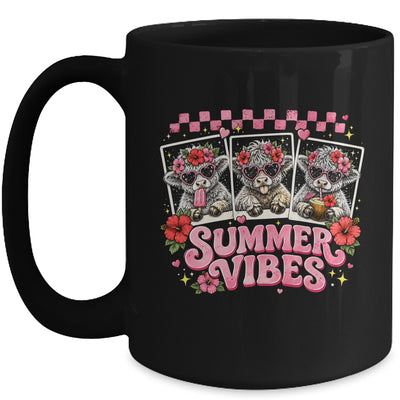 Summer Vibes Highland Cow Funny Beach Vacation Women Girls Mug | siriusteestore