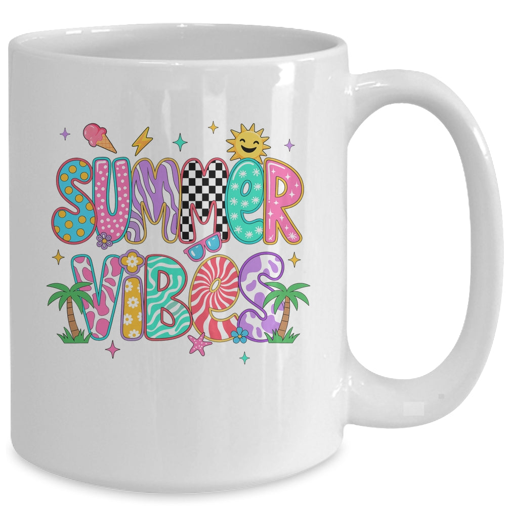 Summer Vibes Retro Hello Summer Vacation Women Girls Boys Mug | siriusteestore