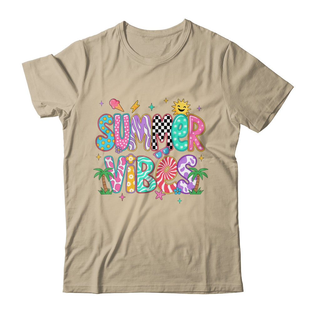 Summer Vibes Retro Hello Summer Vacation Women Girls Boys Shirt & Tank Top | siriusteestore
