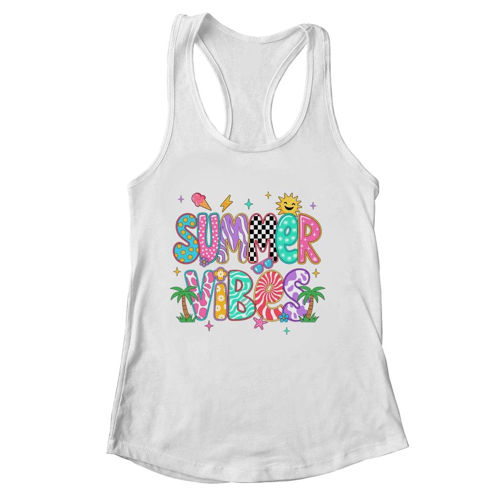 Summer Vibes Retro Hello Summer Vacation Women Girls Boys Shirt & Tank Top | siriusteestore