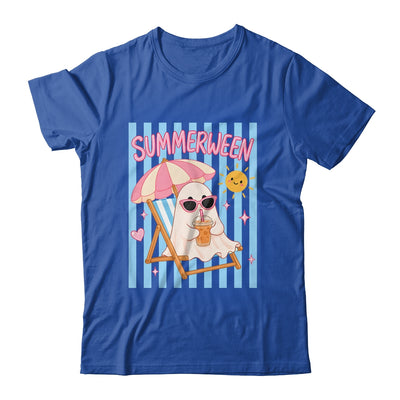 Summerween Ghost Coffee Striped Halloween Summer Spooky Boo Shirt & Tank Top | siriusteestore