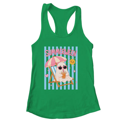 Summerween Ghost Coffee Striped Halloween Summer Spooky Boo Shirt & Tank Top | siriusteestore