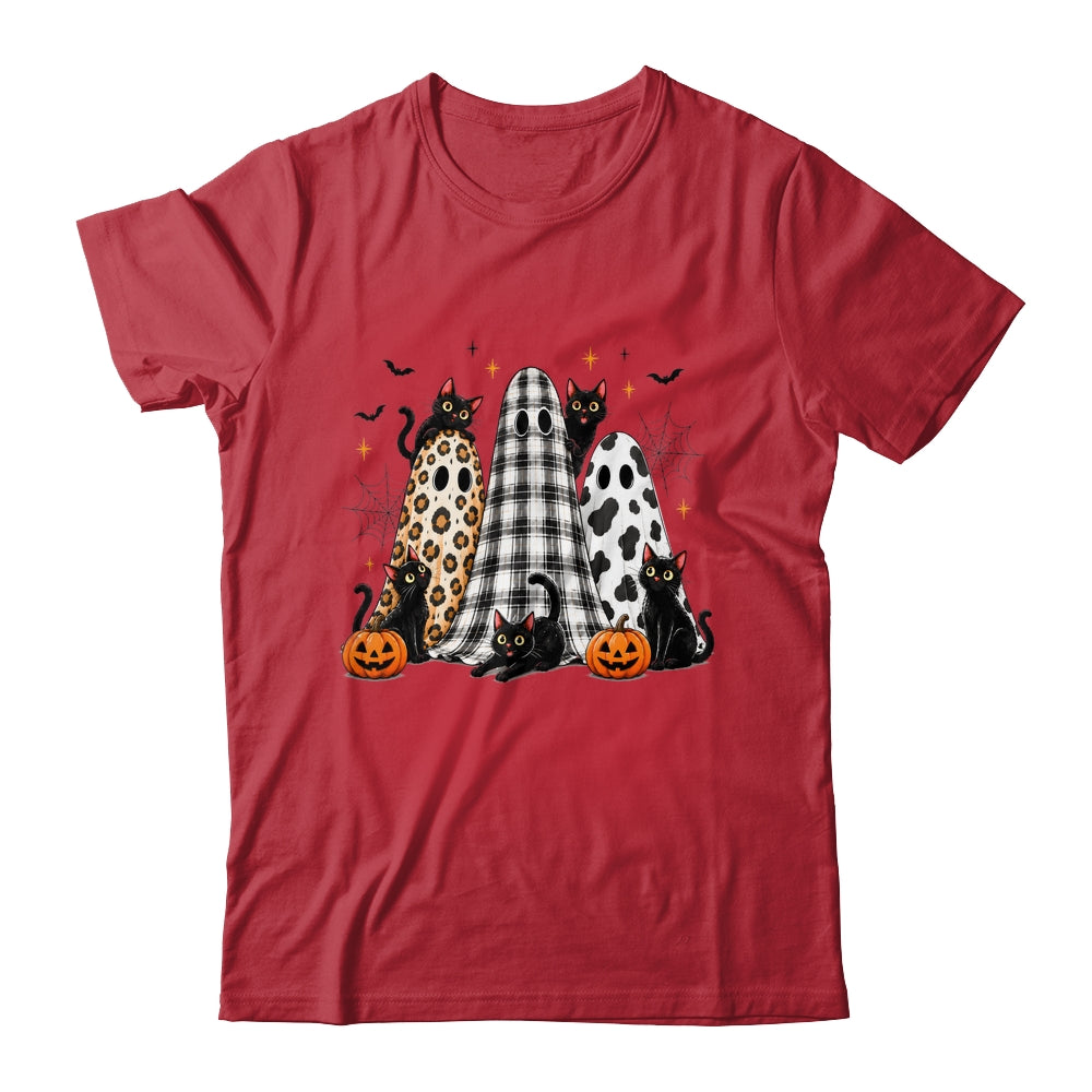 Summerween Ghost Leopard Cat Retro Halloween Spooky Season Shirt & Sweatshirt | siriusteestore