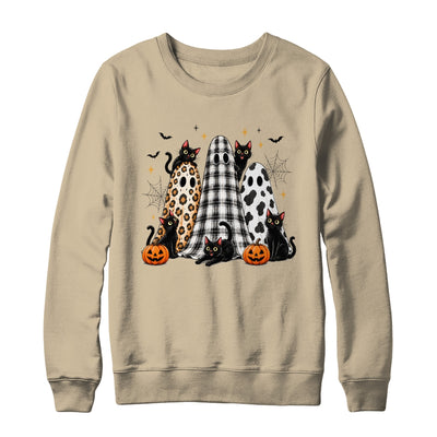 Summerween Ghost Leopard Cat Retro Halloween Spooky Season Shirt & Sweatshirt | siriusteestore