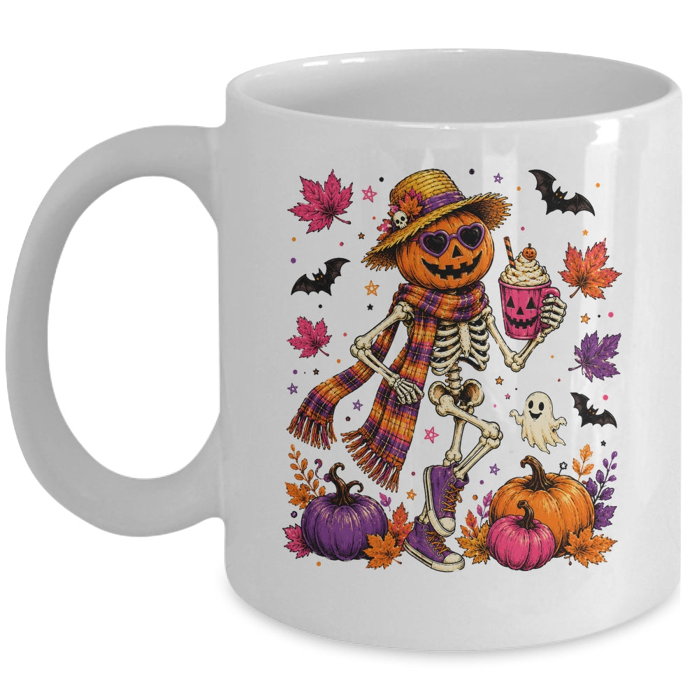 Summerween Ghost Retro Halloween Skeleton Spooky Season Mug | siriusteestore