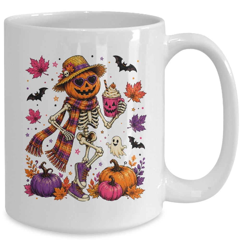 Summerween Ghost Retro Halloween Skeleton Spooky Season Mug | siriusteestore