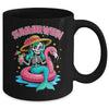 Summerween Mermaid Skeleton Halloween Flamingo Summer Vacay Mug | siriusteestore