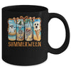 Summerween Skeleton Ghost Beach Party Summer Halloween Vibes Mug | siriusteestore