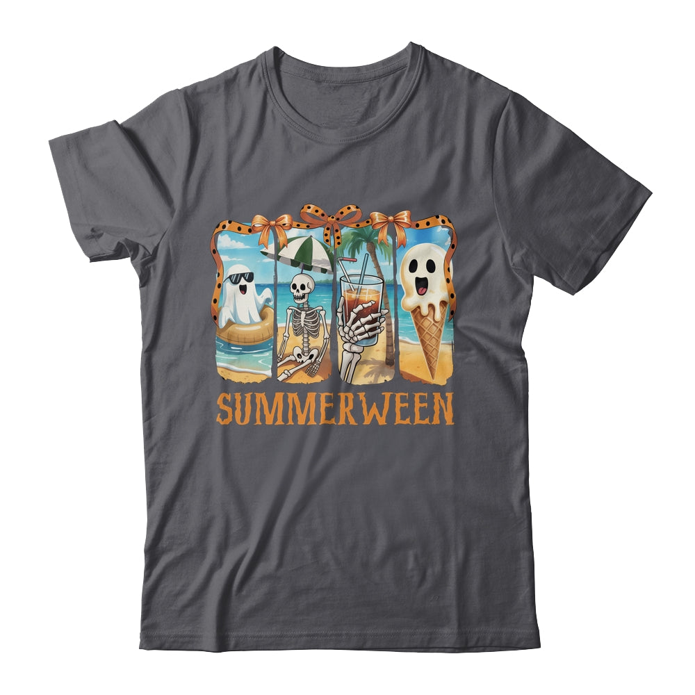 Summerween Skeleton Ghost Beach Party Summer Halloween Vibes Shirt & Tank Top | siriusteestore