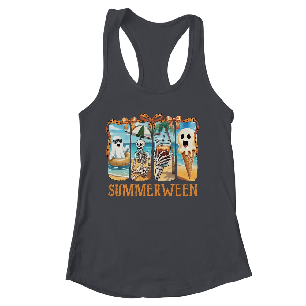 Summerween Skeleton Ghost Beach Party Summer Halloween Vibes Shirt & Tank Top | siriusteestore