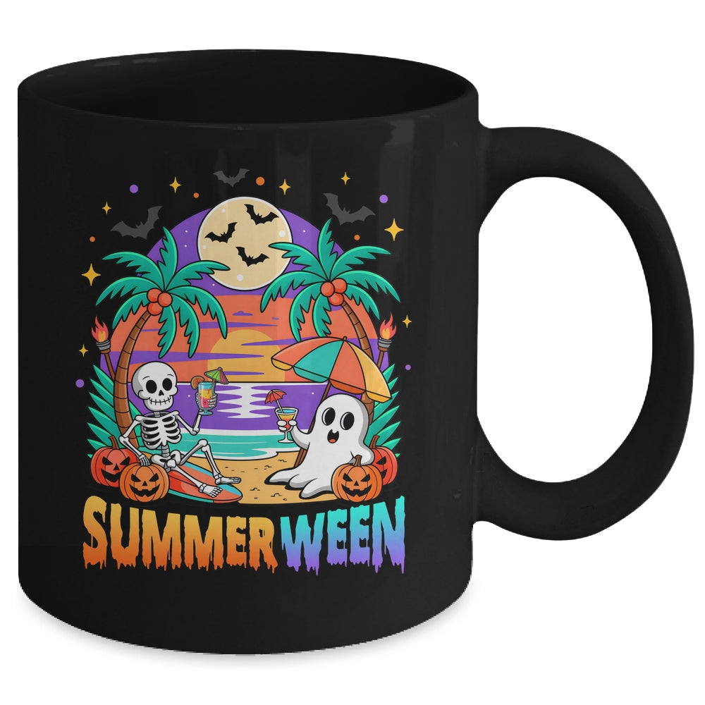 Summerween Summer Skeleton Party Halloween Vibes Vacation Mug | siriusteestore