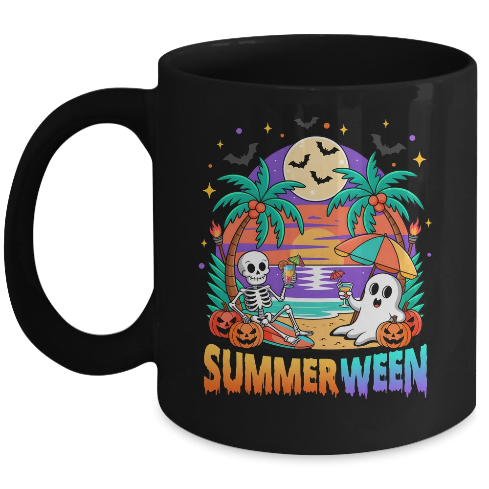 Summerween Summer Skeleton Party Halloween Vibes Vacation Mug | siriusteestore