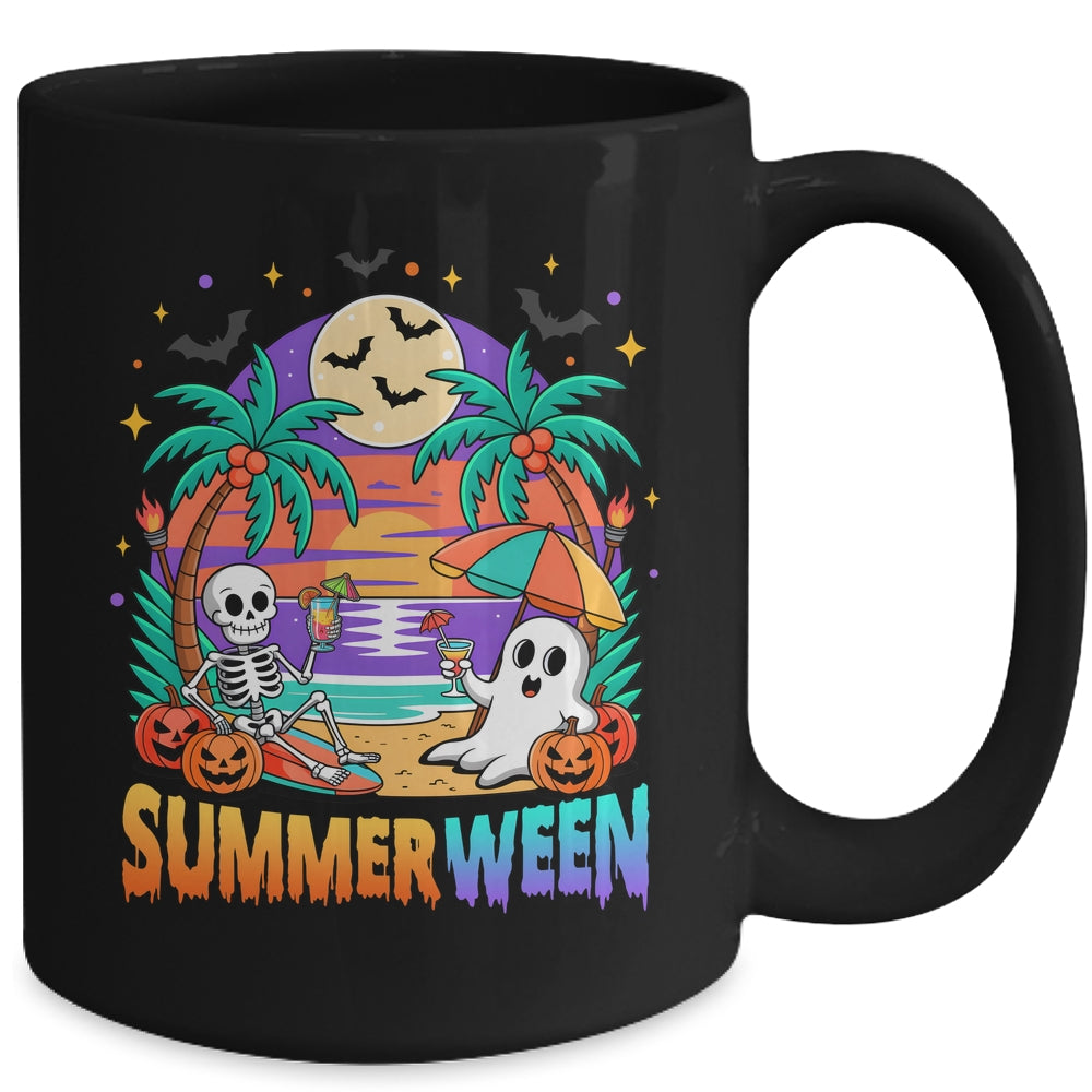 Summerween Summer Skeleton Party Halloween Vibes Vacation Mug | siriusteestore