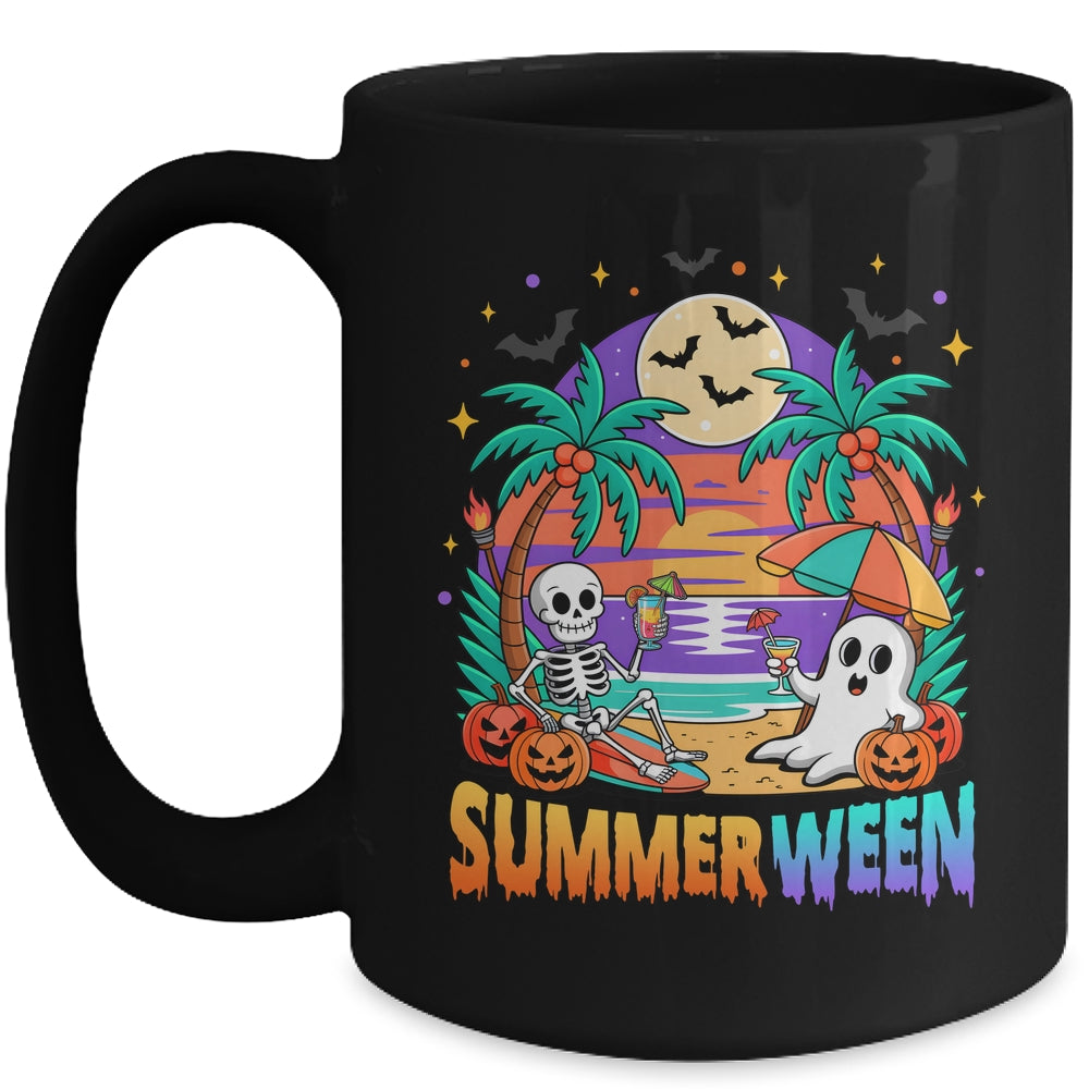 Summerween Summer Skeleton Party Halloween Vibes Vacation Mug | siriusteestore