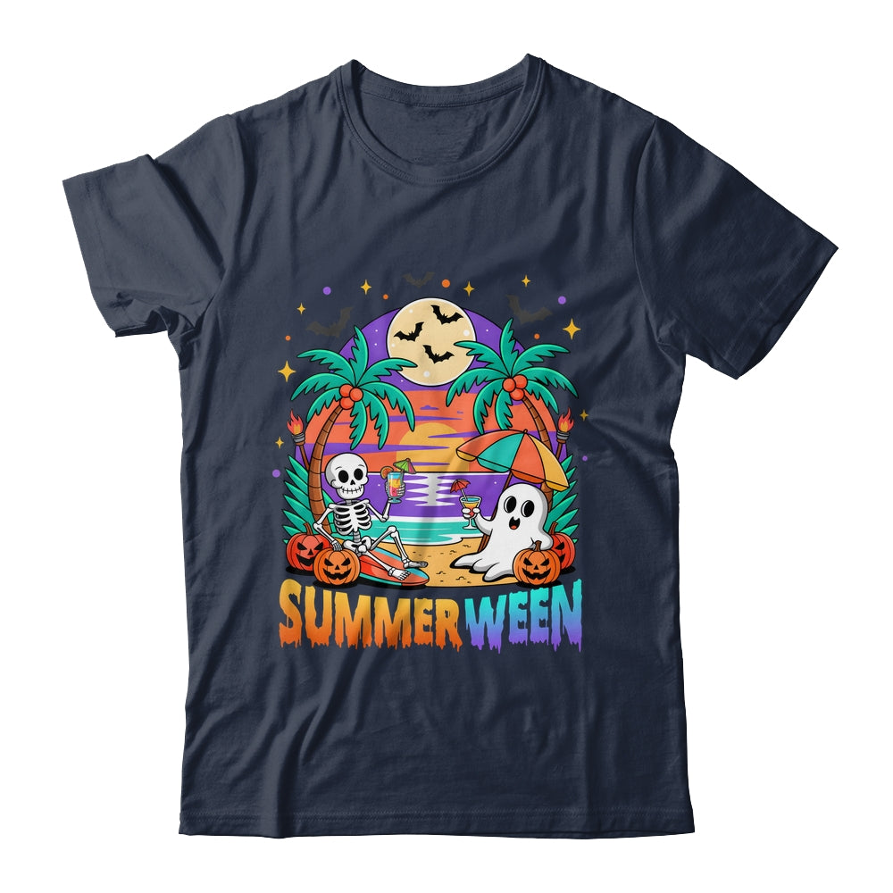 Summerween Summer Skeleton Party Halloween Vibes Vacation Shirt & Tank Top | siriusteestore