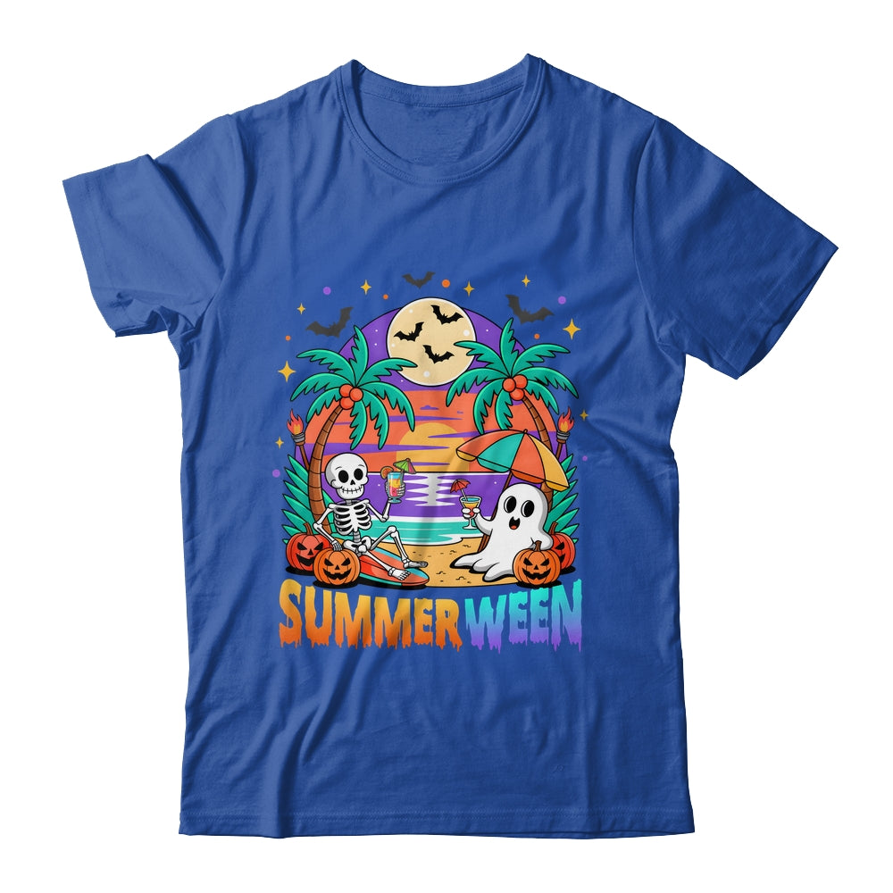 Summerween Summer Skeleton Party Halloween Vibes Vacation Shirt & Tank Top | siriusteestore