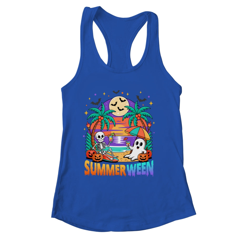 Summerween Summer Skeleton Party Halloween Vibes Vacation Shirt & Tank Top | siriusteestore
